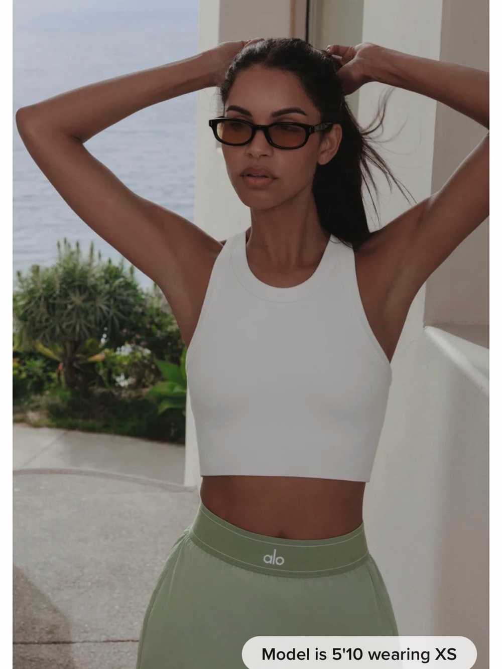 ALO Yoga Seamless Modal Ribbed High Neck Delight Bra